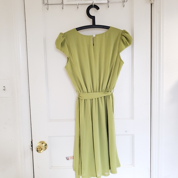 NWOT Chiffon Light Green Mini Dress - Picture 3 of 5